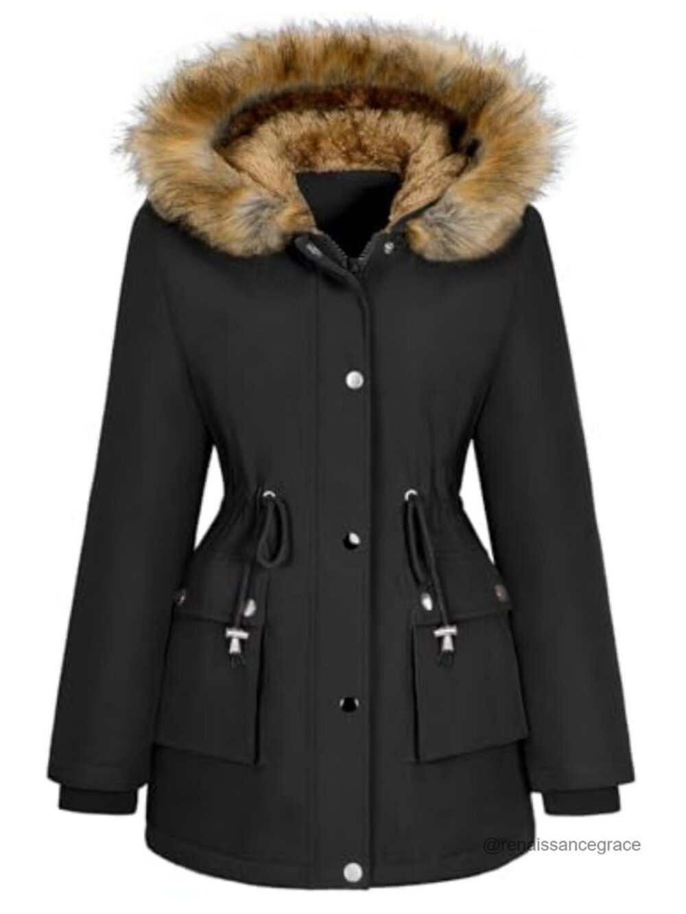 Women's Winter Puffer Parka Fleece Lined Windproof Coat